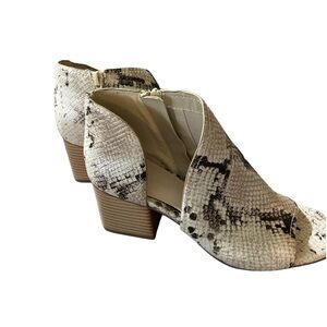 Fergalicious snakeskin booties size 6 1/2 brown